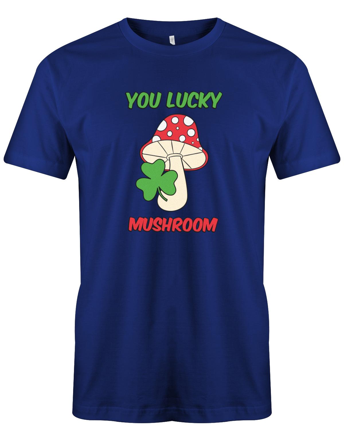 you-lucky-mushroom-Herren-Shirt-Royalblau